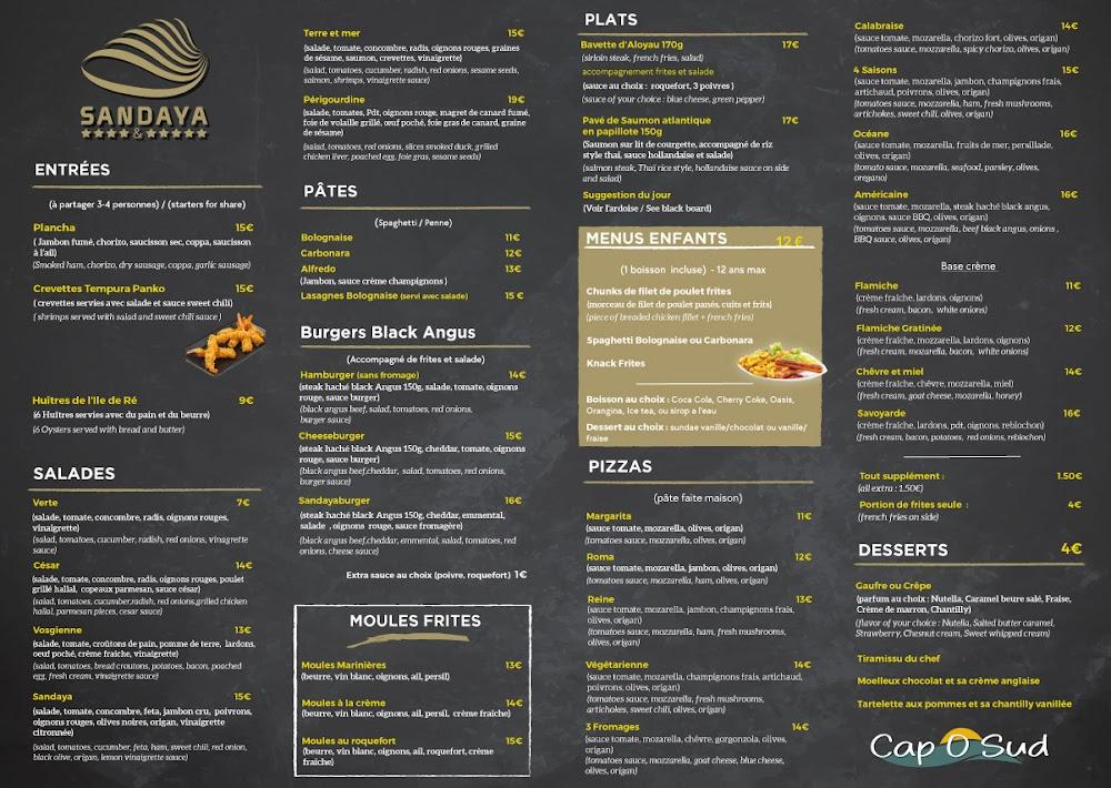 Cap Ô Sud - Menu Image 1