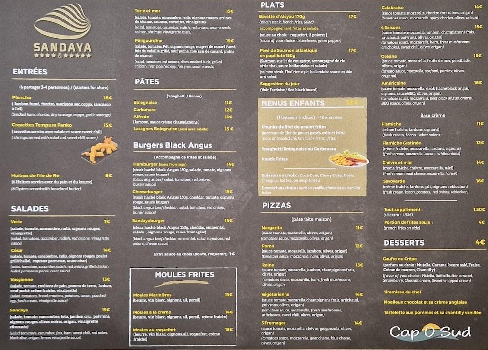 Cap Ô Sud - Menu Image 3